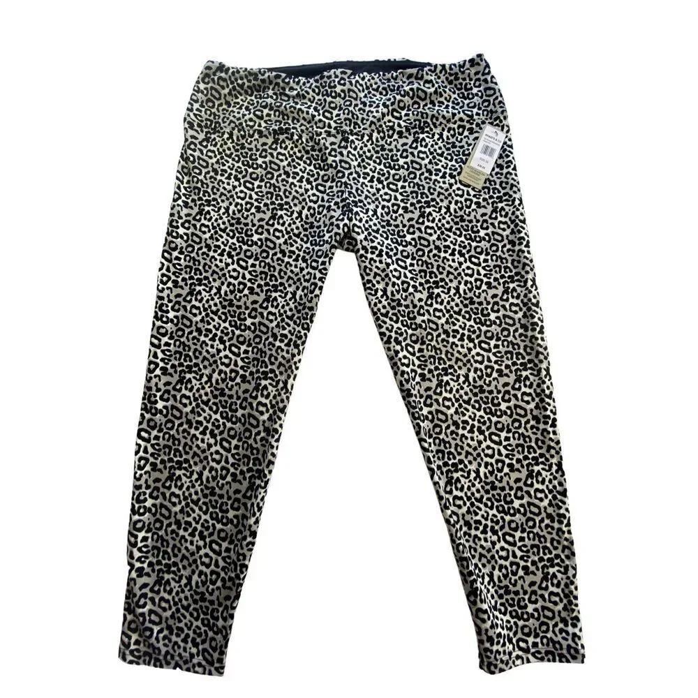KHAKIS & CO WOMEN’S 3X Plus Suave Leopard Leggings - Black Multi Print
